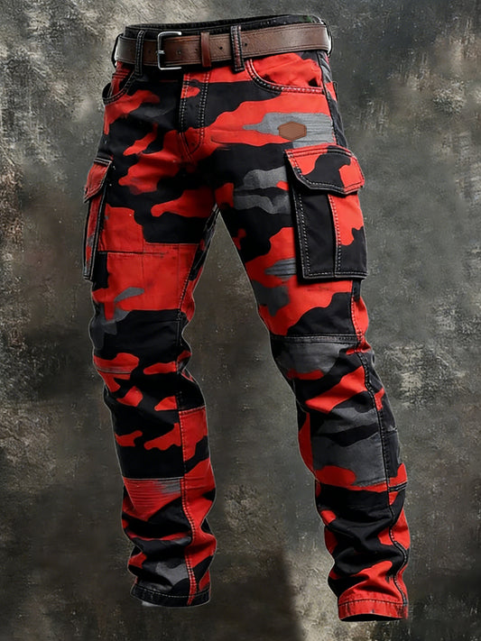 Męskie spodnie robocze retro styl biznesowy na co dzień