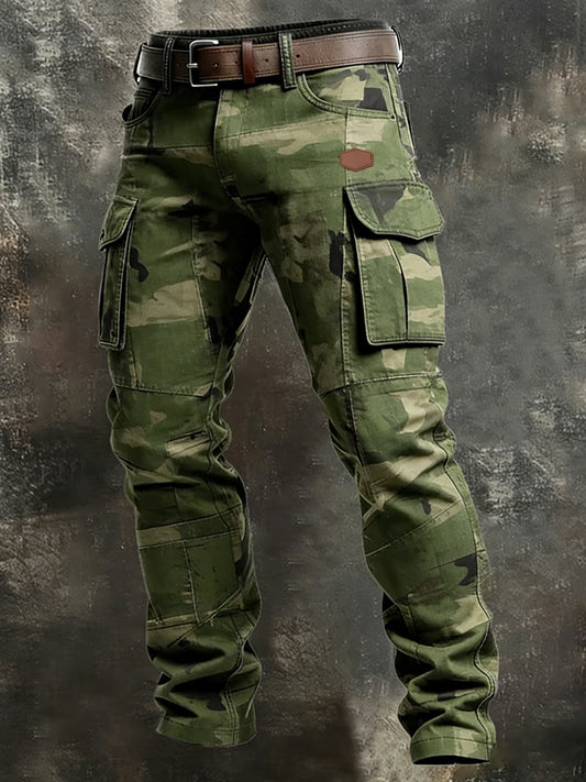 Męskie spodnie robocze retro styl biznesowy na co dzień