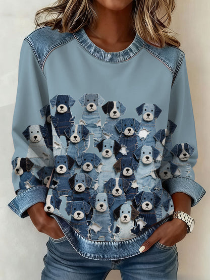 Damska dżinsowa bluza dla szczeniąt