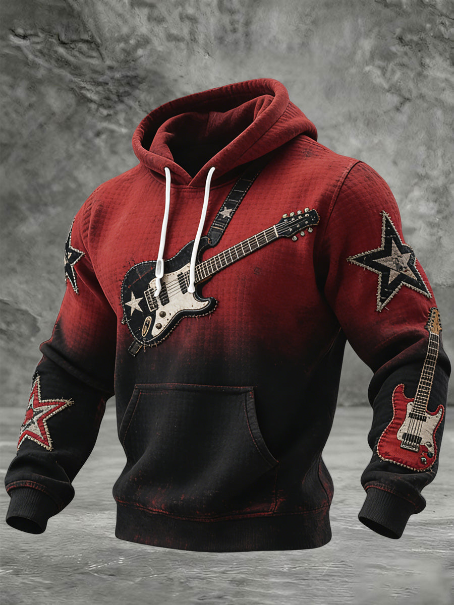 Retro Polski Rock Attitude Casual Waffle Bluza z kapturem