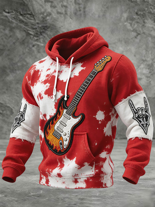 Retro polska bluza z kapturem Ombre inspirowana rockiem