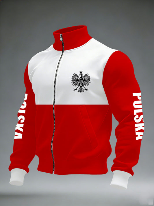 Męska kurtka z nadrukiem polskiej flagi
