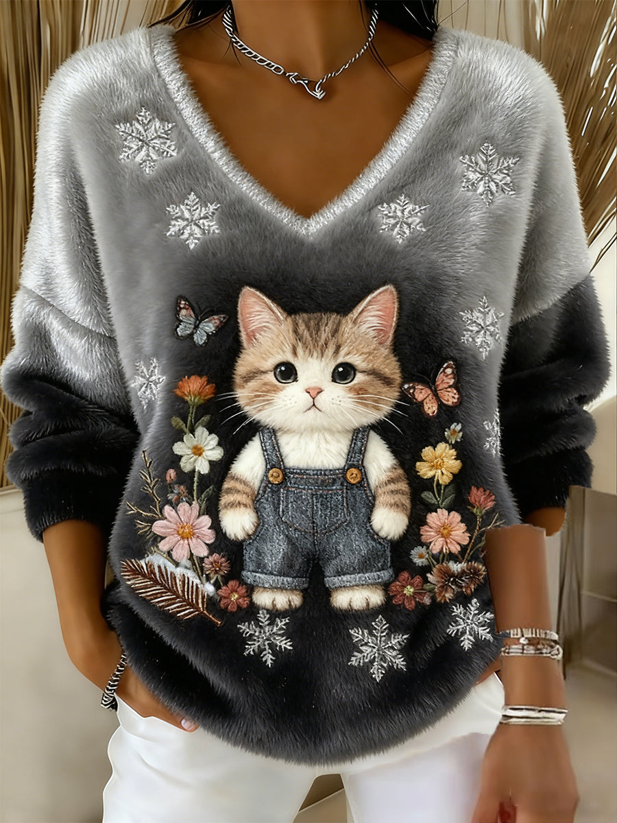 Damski Vintage Animal Print Casual I Wygodny Top Flanelowy