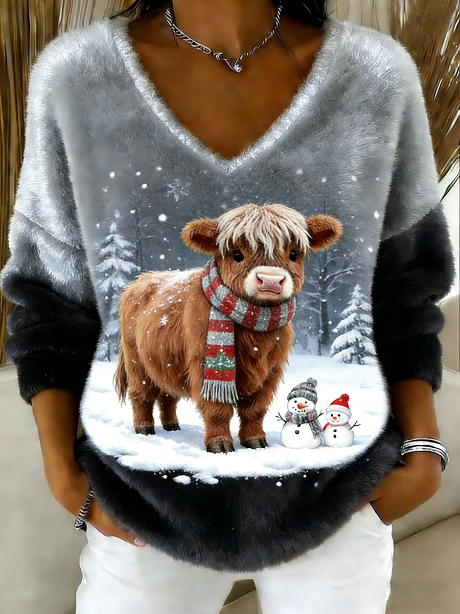 Damski Vintage Animal Print Casual I Wygodny Top Flanelowy