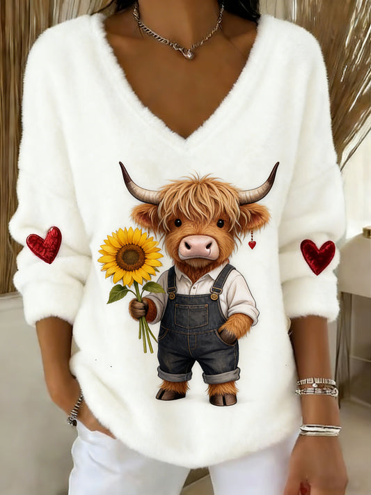 Damski Vintage Animal Print Casual I Wygodny Top Flanelowy