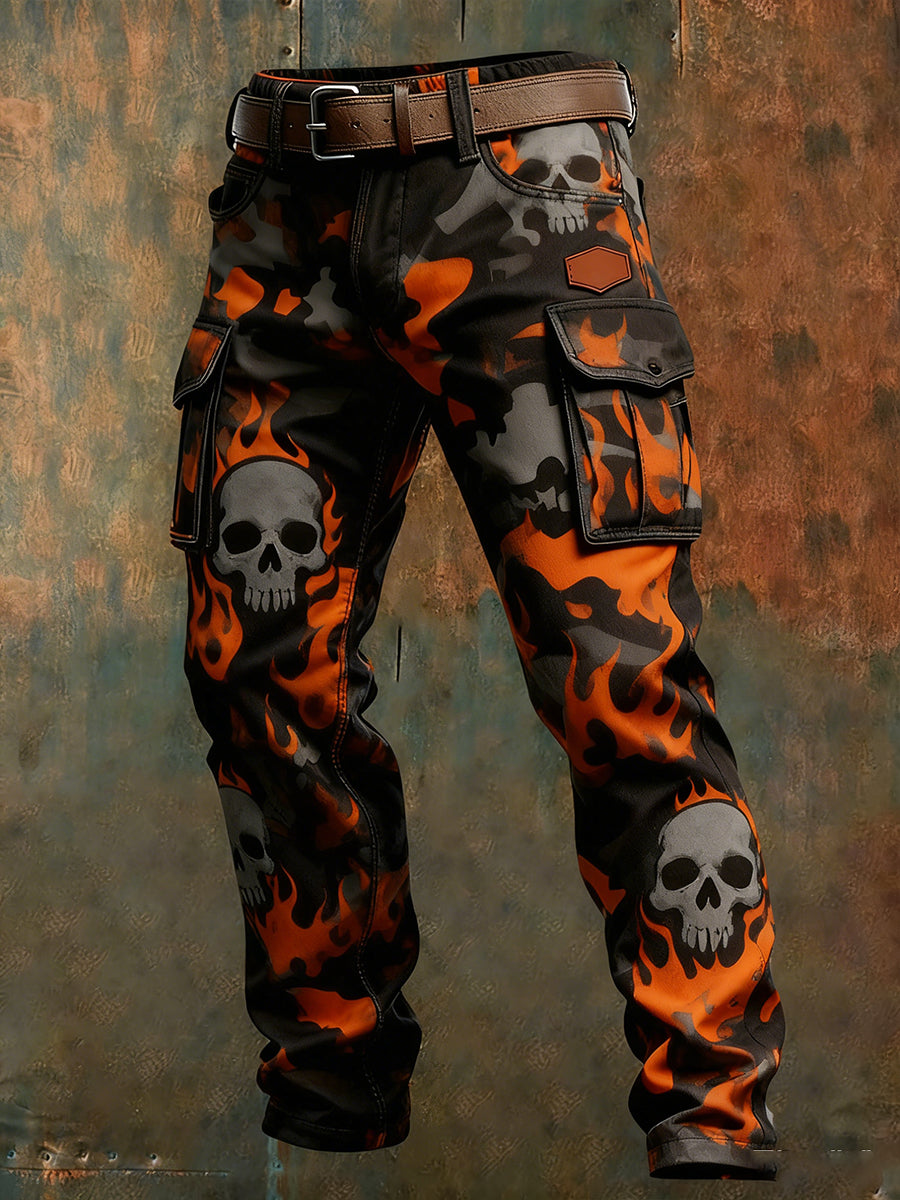 Męskie spodnie robocze retro styl biznesowy na co dzień