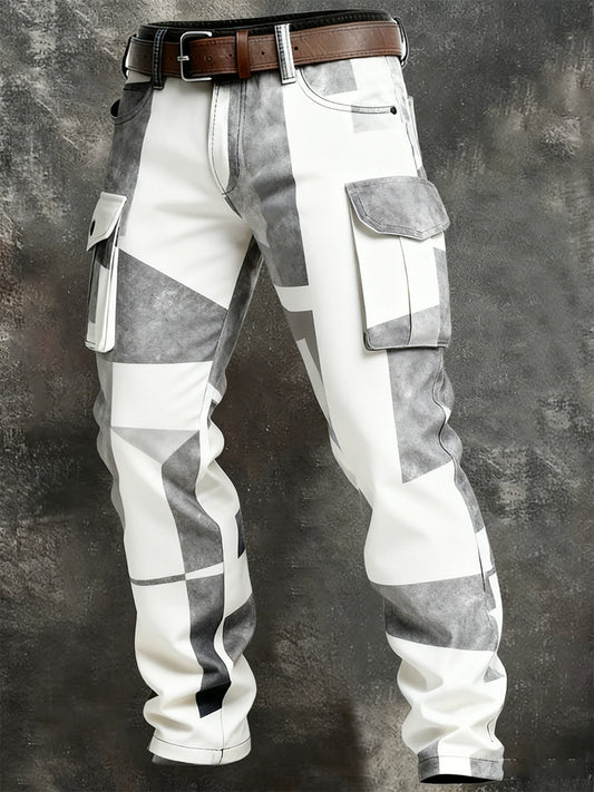 Męskie spodnie robocze retro styl biznesowy na co dzień