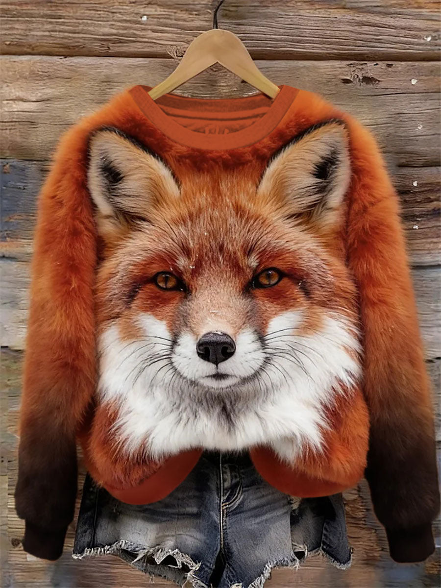 Damska bluza w stylu Fox Art Print