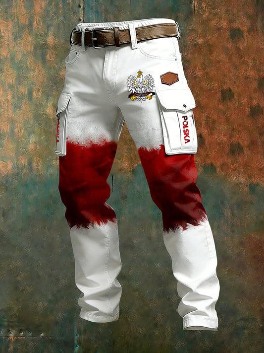 Męskie spodnie robocze retro styl biznesowy na co dzień