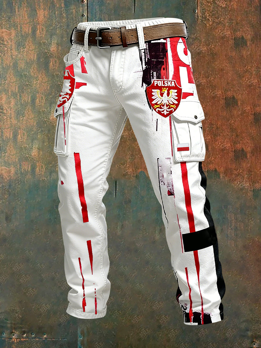 Męskie spodnie robocze retro styl biznesowy na co dzień