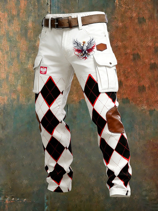 Męskie spodnie robocze retro styl biznesowy na co dzień