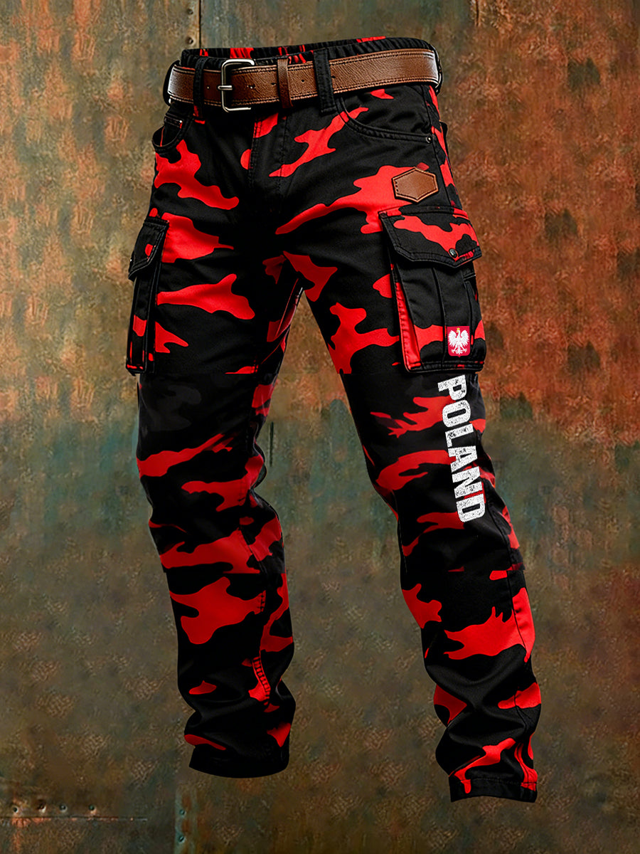 Męskie spodnie robocze retro styl biznesowy na co dzień