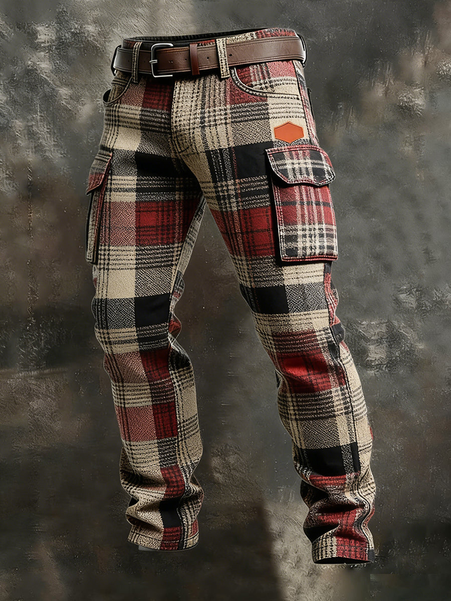 Męskie spodnie robocze retro styl biznesowy na co dzień