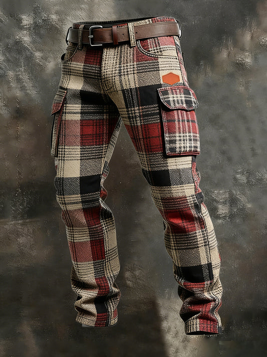 Męskie spodnie robocze retro styl biznesowy na co dzień