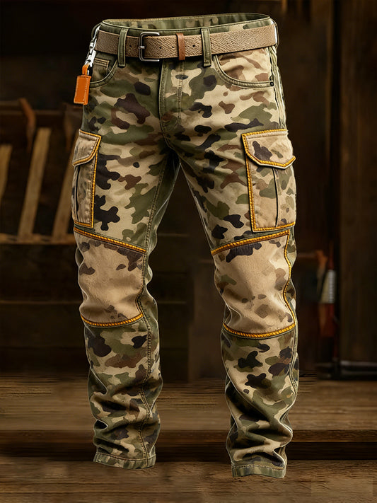 Męskie spodnie robocze retro styl biznesowy na co dzień