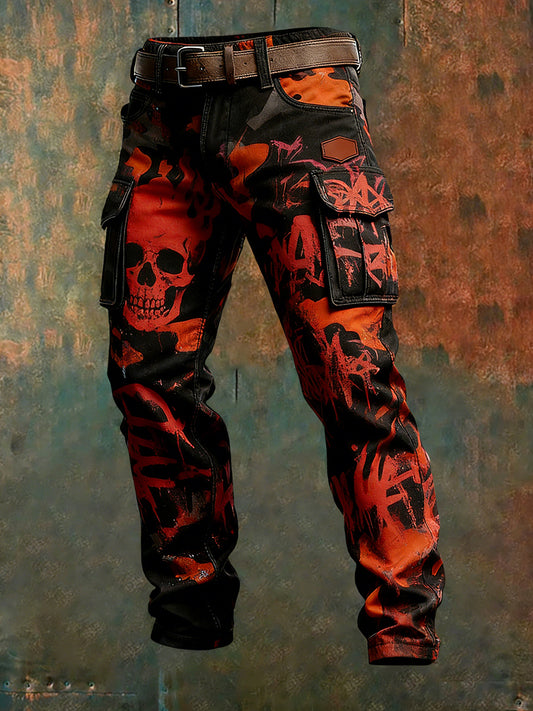 Męskie spodnie robocze retro styl biznesowy na co dzień