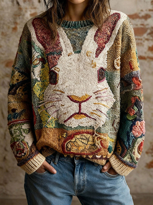 Damskie koszulki z królikami w stylu retro na co dzień