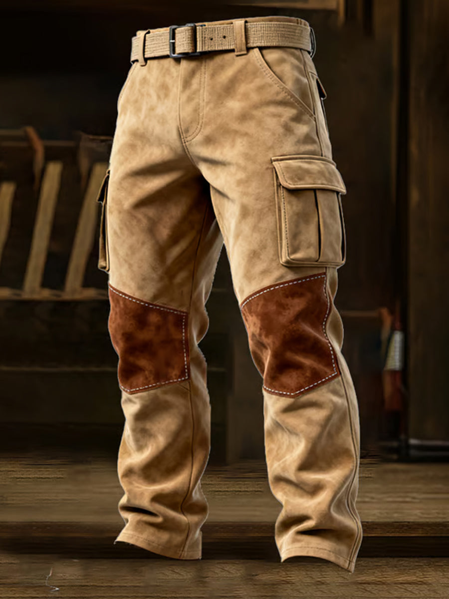 Męskie spodnie robocze retro styl biznesowy na co dzień