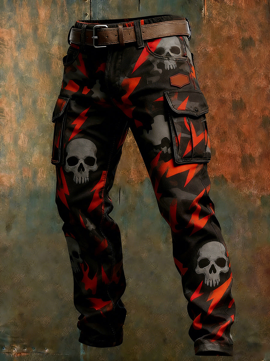 Męskie spodnie robocze retro styl biznesowy na co dzień