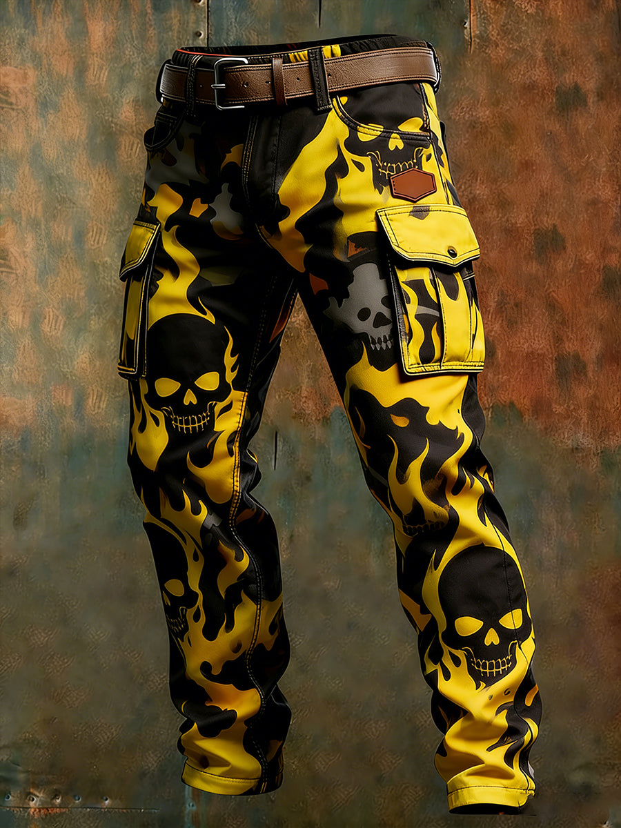 Męskie spodnie robocze retro styl biznesowy na co dzień