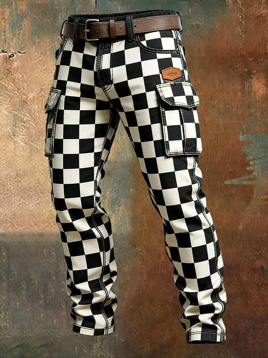 Męskie spodnie robocze retro styl biznesowy na co dzień