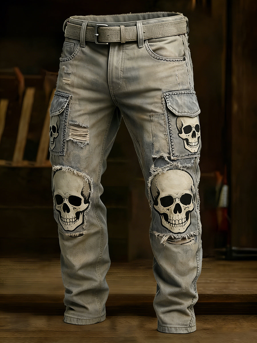 Męskie spodnie robocze retro styl biznesowy na co dzień