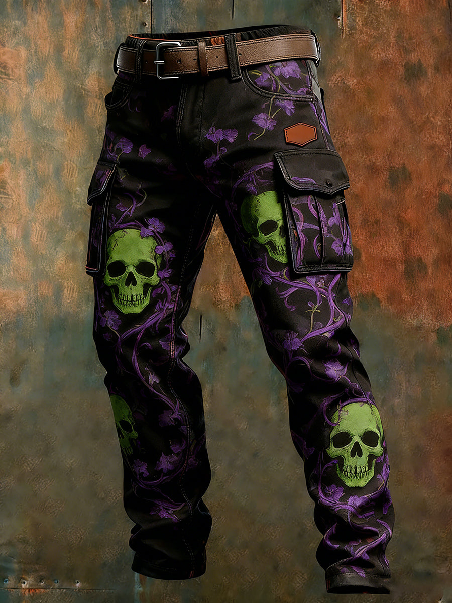 Męskie spodnie robocze retro styl biznesowy na co dzień