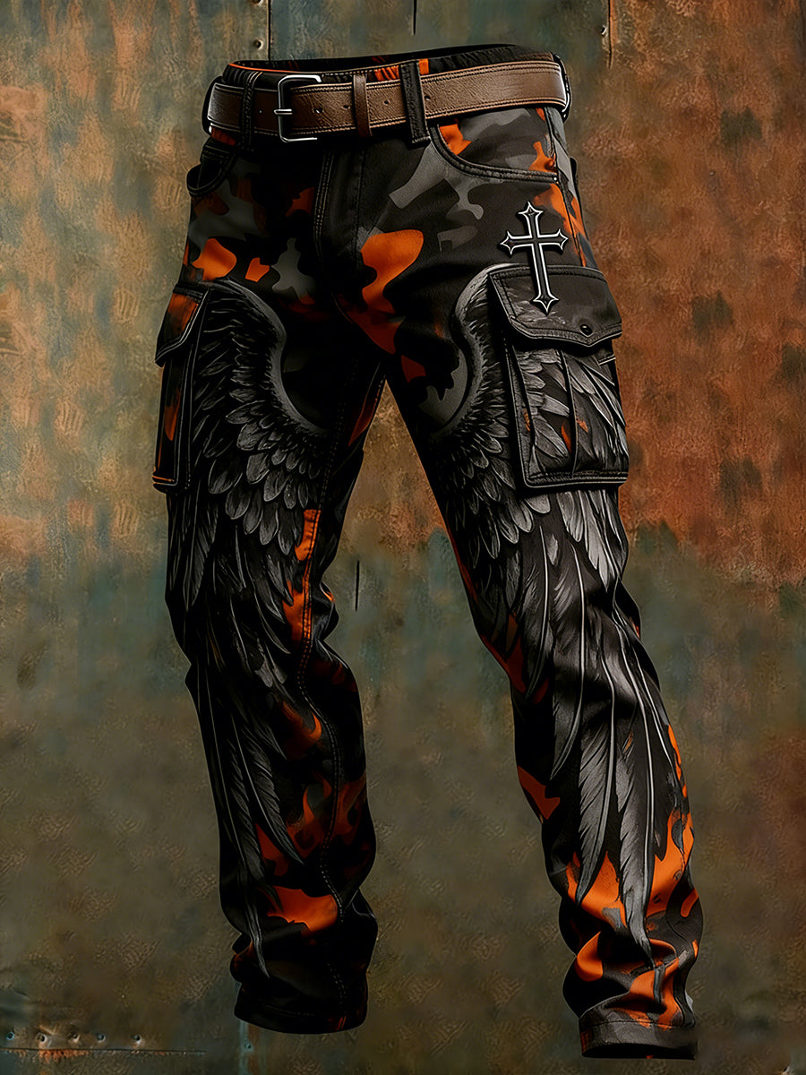 Męskie spodnie robocze retro styl biznesowy na co dzień