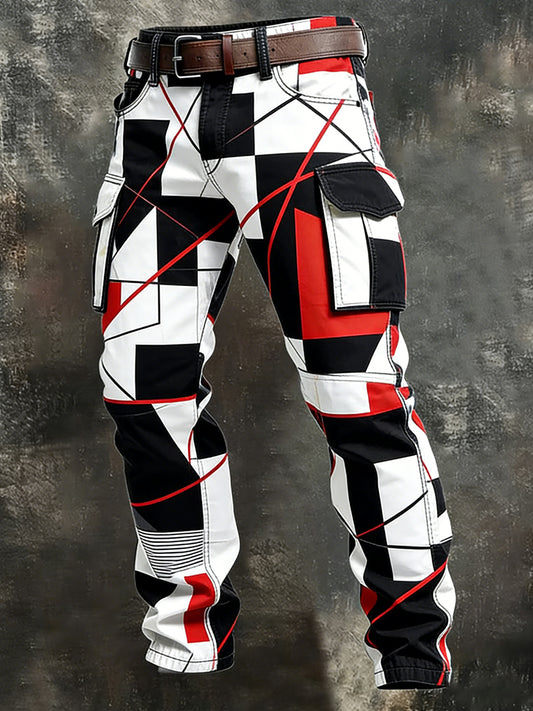 Męskie spodnie robocze retro styl biznesowy na co dzień