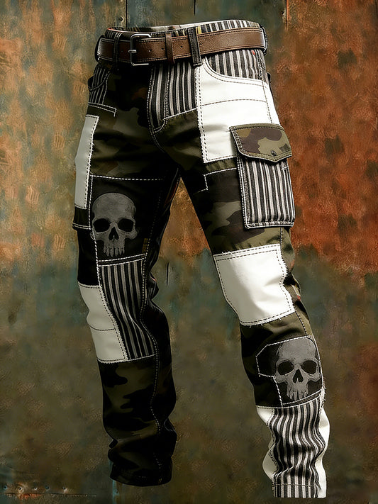 Męskie spodnie robocze retro styl biznesowy na co dzień