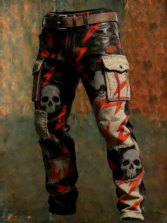 Męskie spodnie robocze retro styl biznesowy na co dzień