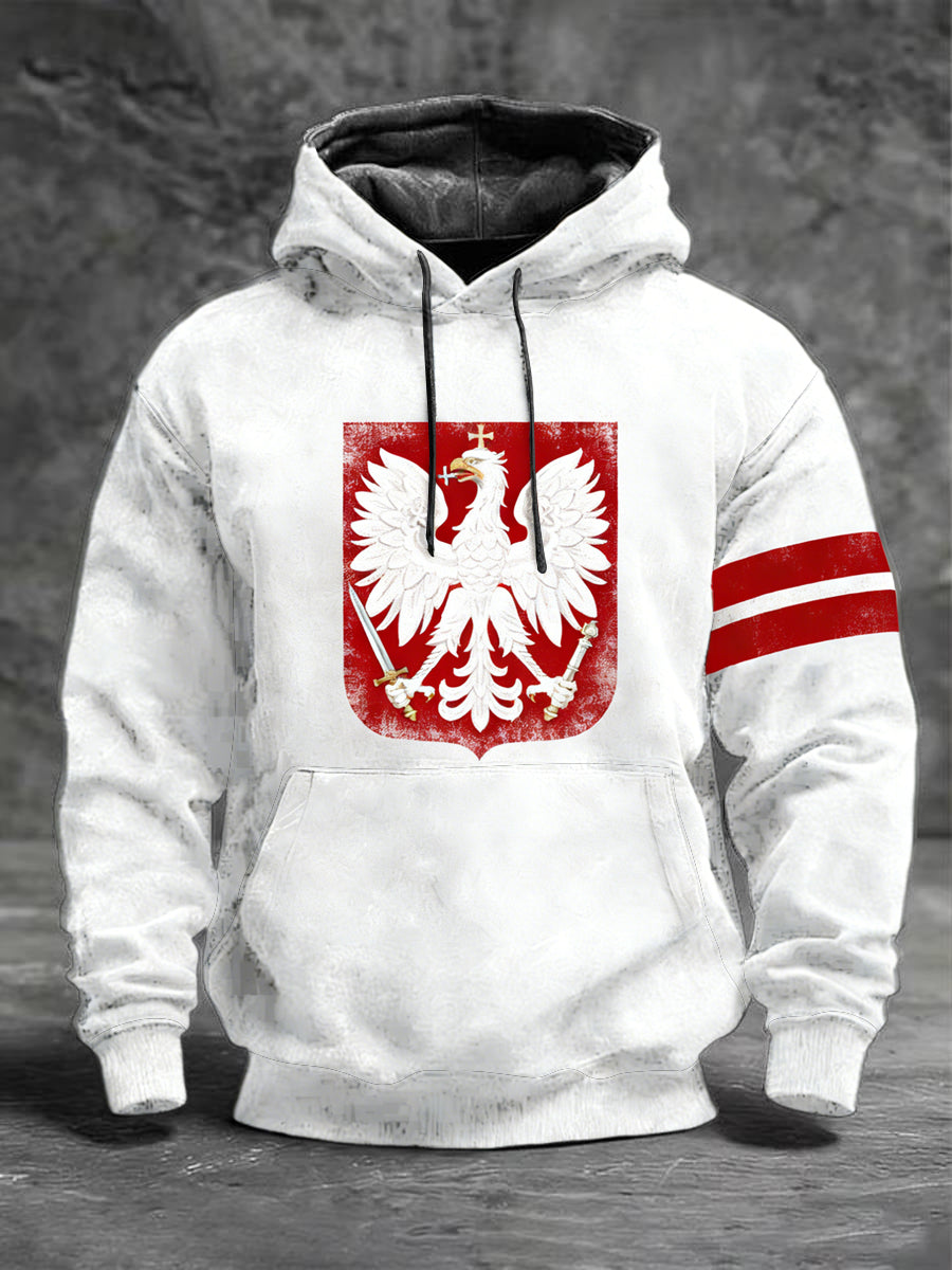 Męska bluza z kapturem Poland Double Sword Eagle Poland