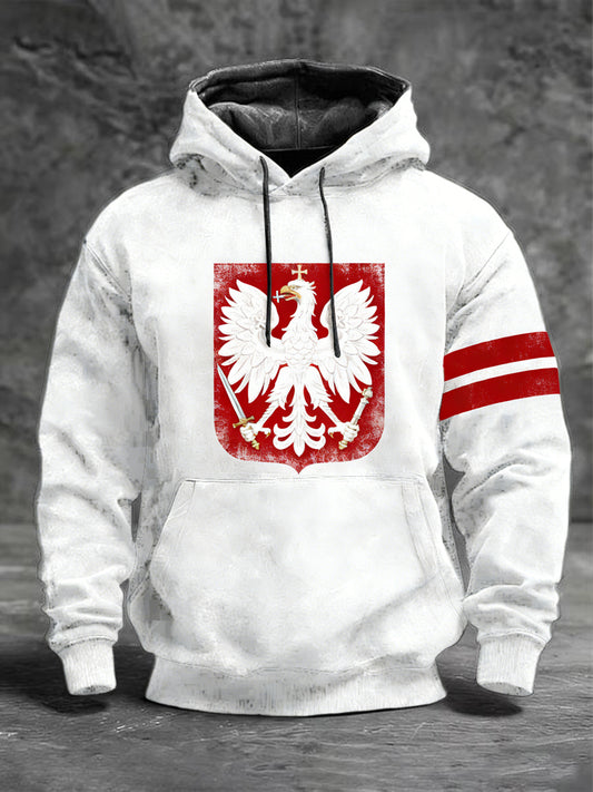 Męska bluza z kapturem Poland Double Sword Eagle Poland