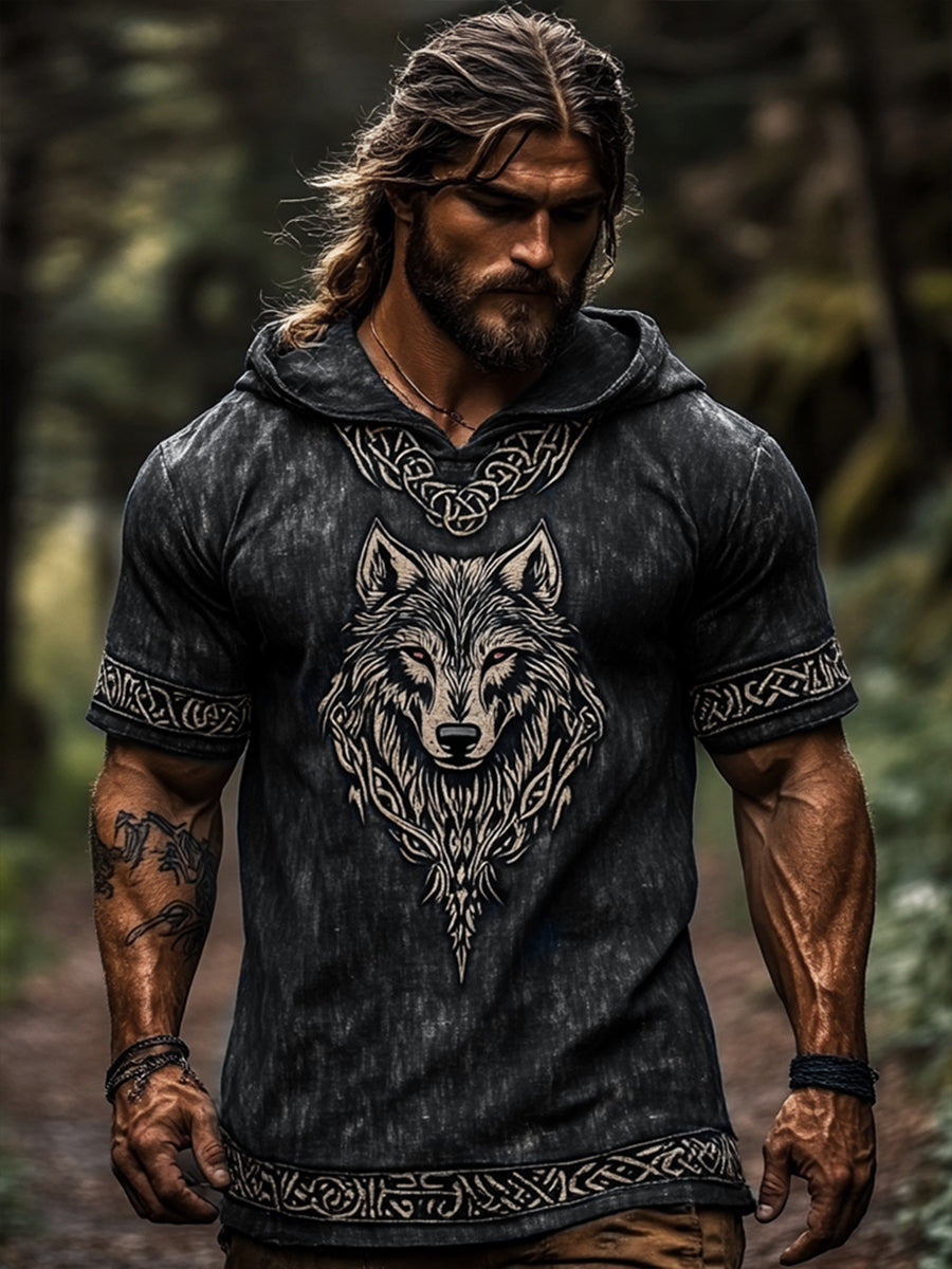 Męska koszulka z kapturem Viking