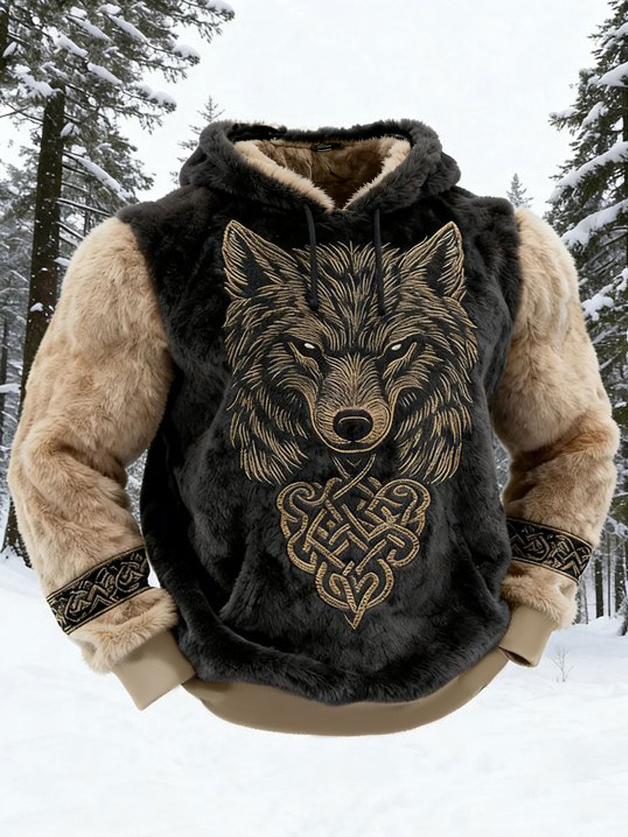 Męska flanelowa bluza z kapturem Viking