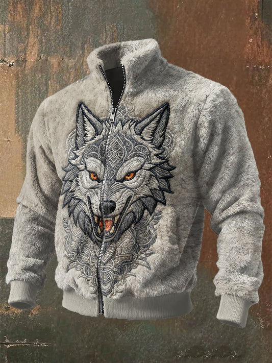 Kardigan w stylu retro z nadrukiem wikingów