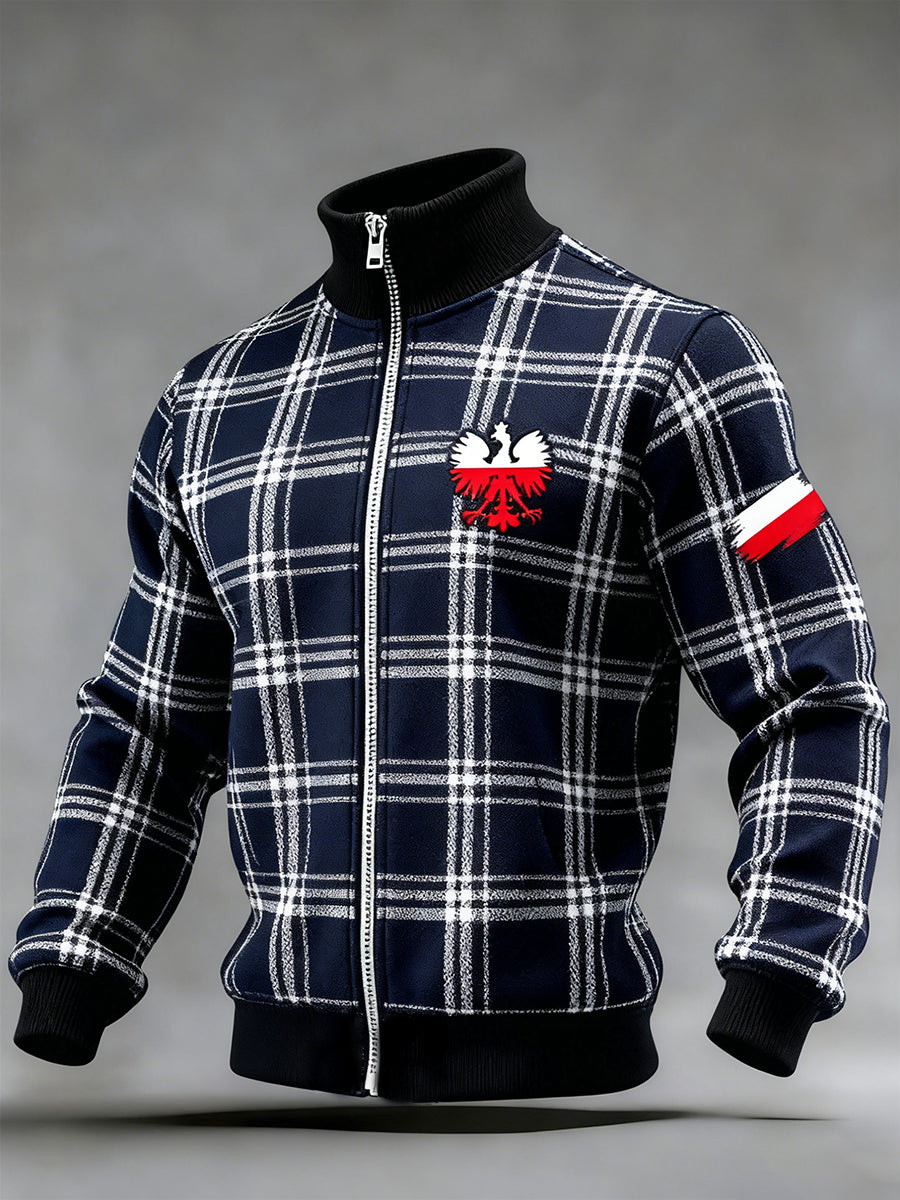 Męski Vintage Polski Art Print Casual I Wygodna Kurtka