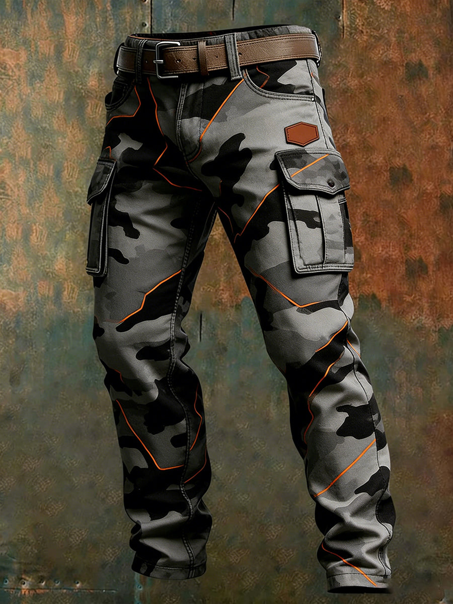 Męskie spodnie robocze retro styl biznesowy na co dzień