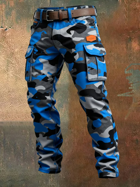 Męskie spodnie robocze retro styl biznesowy na co dzień