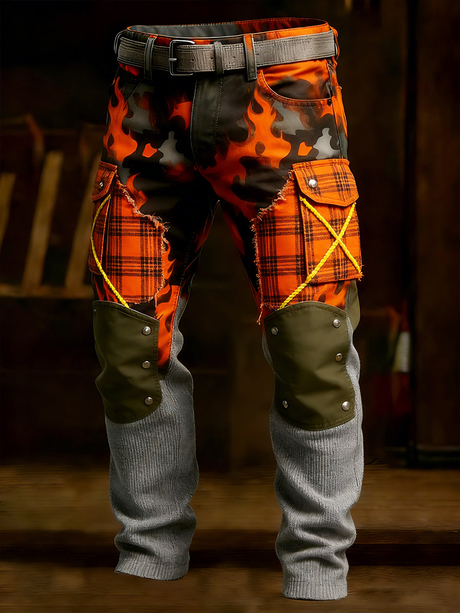 Męskie spodnie robocze retro styl biznesowy na co dzień
