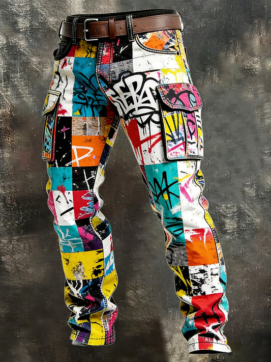 Męskie spodnie robocze retro styl biznesowy na co dzień