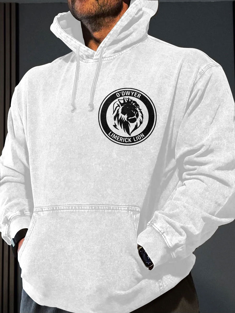 Męska bluza z kapturem z nadrukiem DBAC Limerick Lion w Irlandii