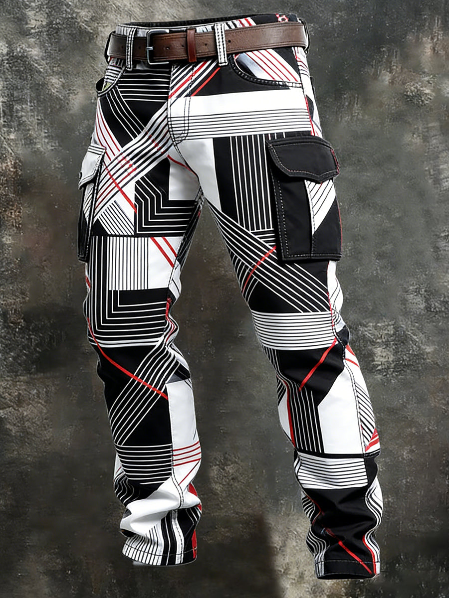 Męskie spodnie robocze retro styl biznesowy na co dzień