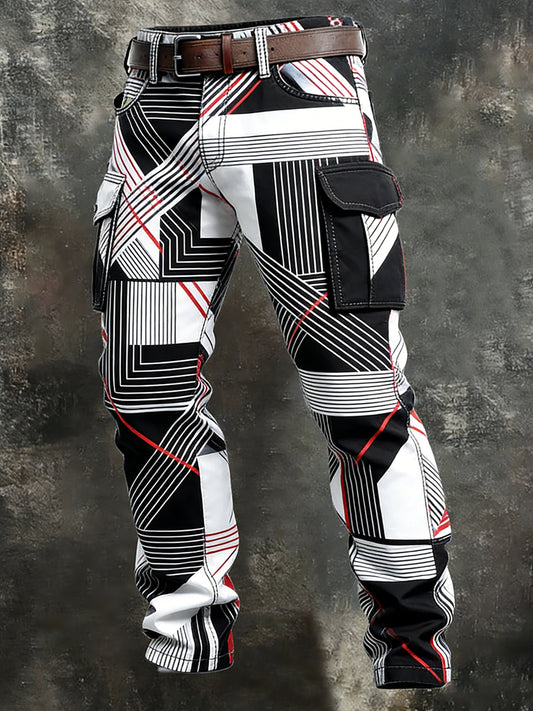 Męskie spodnie robocze retro styl biznesowy na co dzień