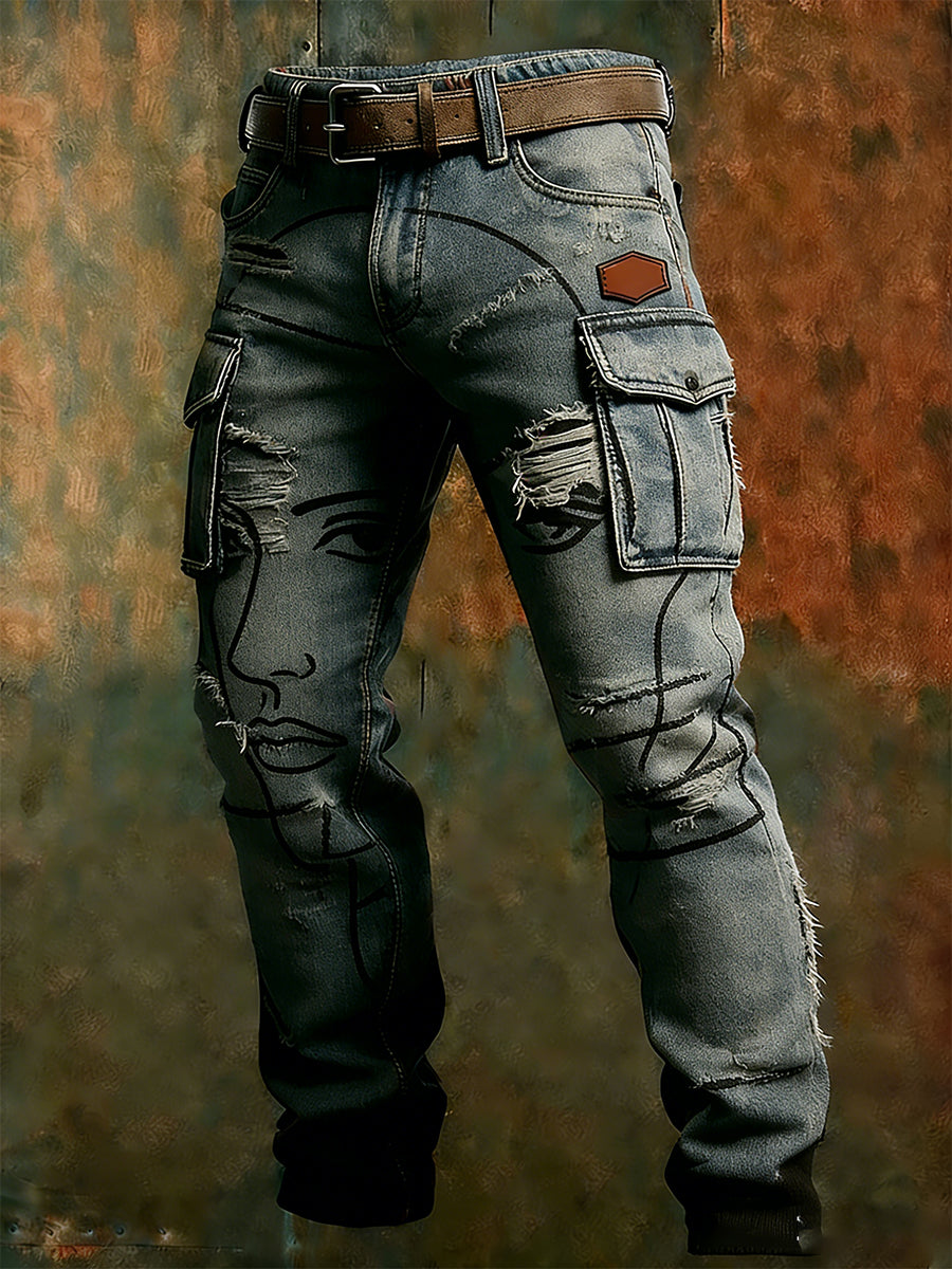 Męskie spodnie robocze retro styl biznesowy na co dzień