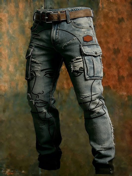 Męskie spodnie robocze retro styl biznesowy na co dzień