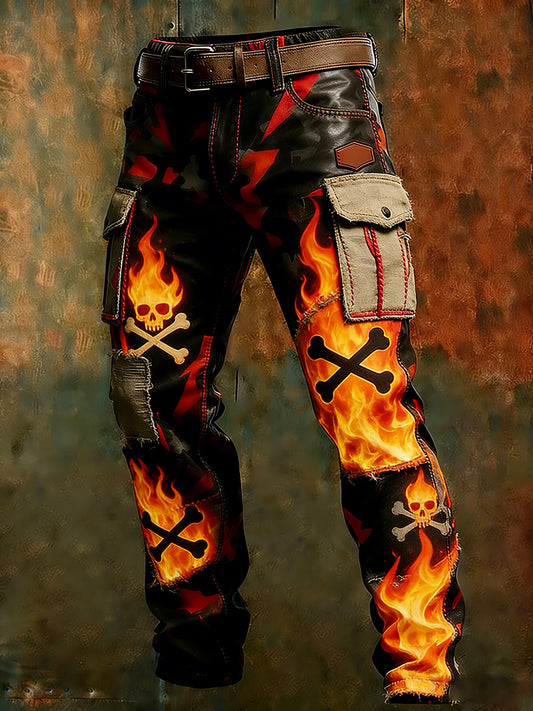 Męskie spodnie robocze retro styl biznesowy na co dzień