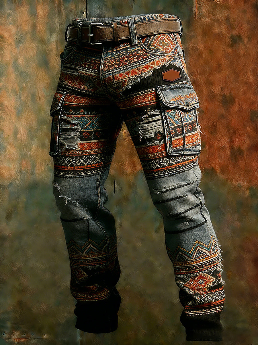 Męskie spodnie robocze retro styl biznesowy na co dzień