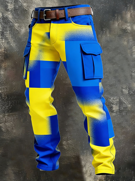 Męskie spodnie robocze retro styl biznesowy na co dzień