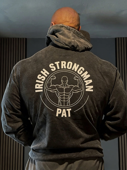 Męska bluza z kapturem w stylu vintage irlandzki Strongman